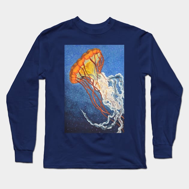 Watercolor Jellyfish Long Sleeve T-Shirt by HellAngelVero